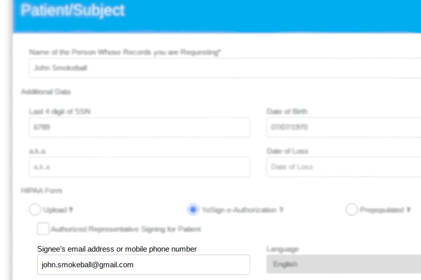 Smokeball E-Authorization in YoCierge